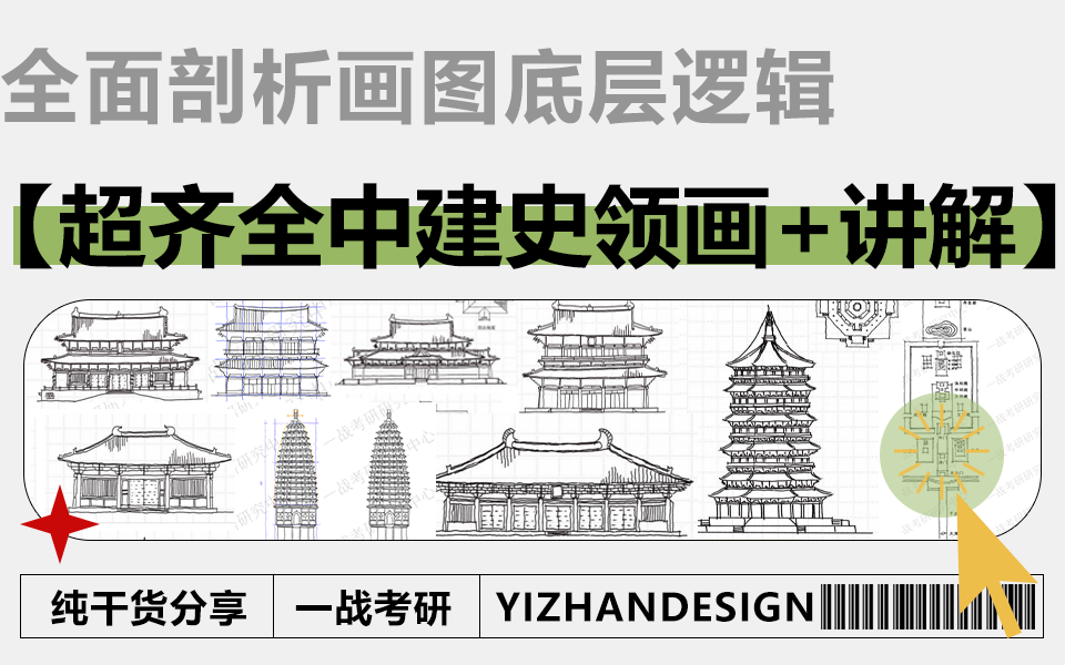 [图]【超齐全中建史领画+讲解】全面剖析画图底层逻辑，考研党的福音，纯干货分享丨分布拆解丨持续更新丨中国建筑史画图