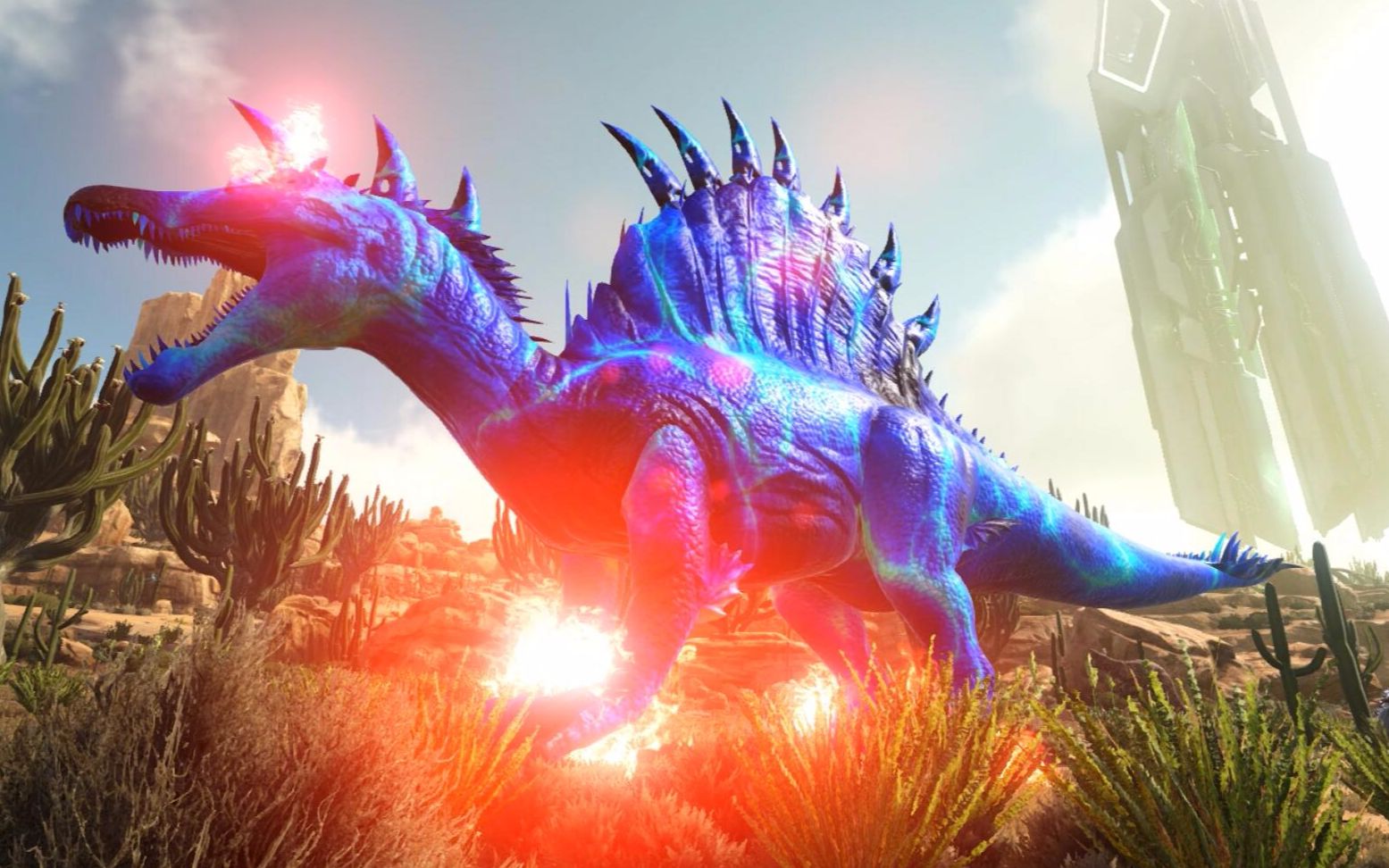 方舟焦土6沙漠大陆最神秘恐龙走路用飘的而且还手脚带火