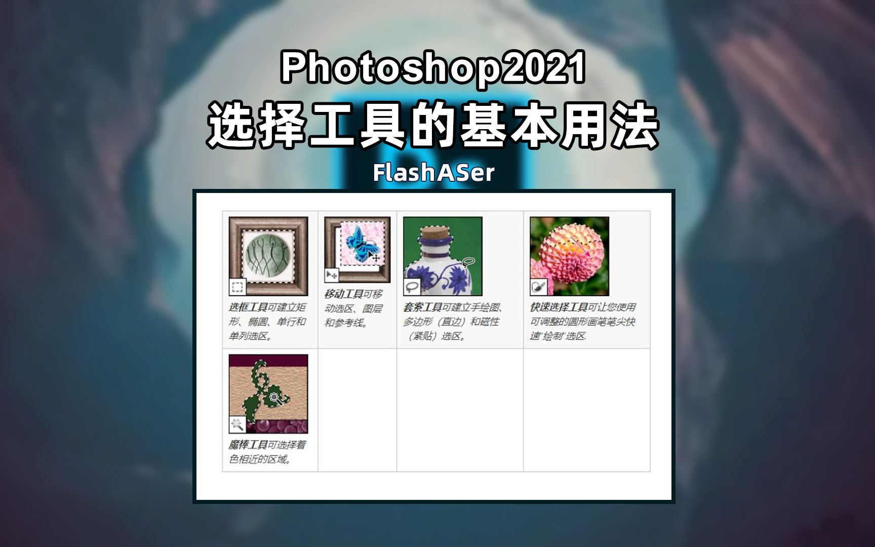 Photoshop软件中几种选择工具的基本用法哔哩哔哩bilibili