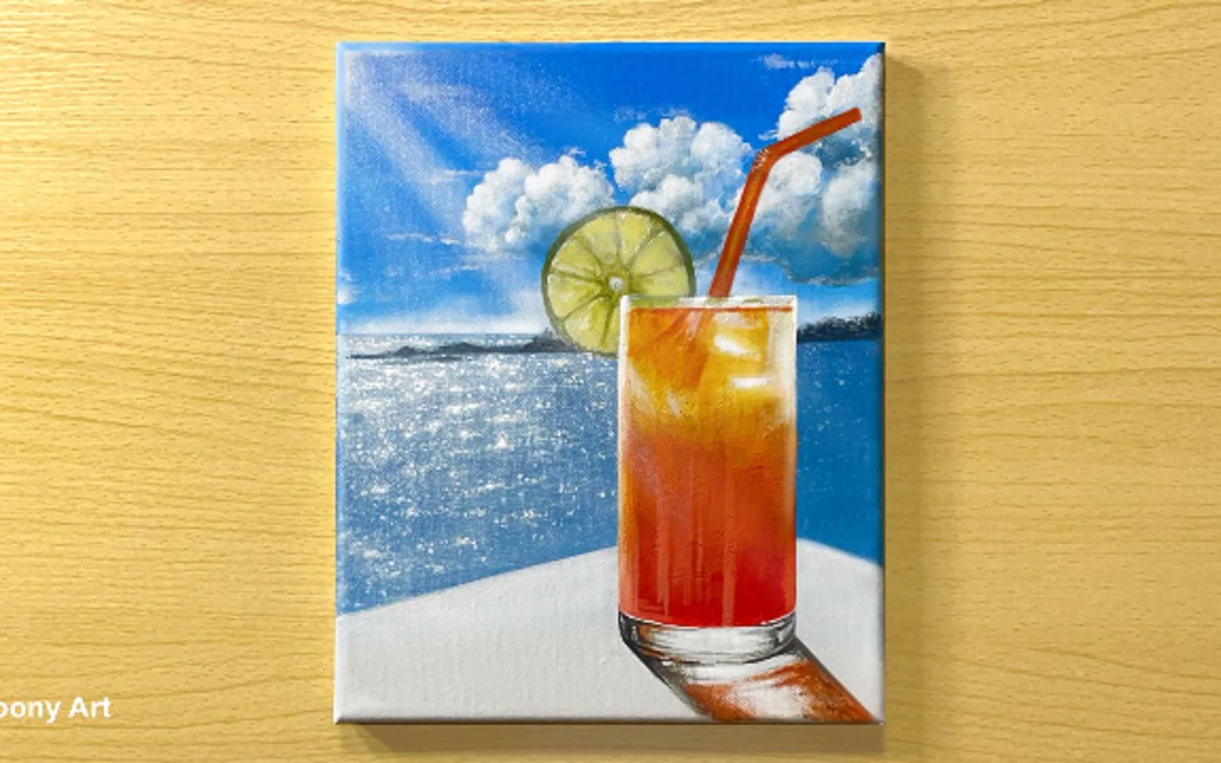 [图]Paradise Beach Painting _ Acrylic Painting _ STEP by STEP #252