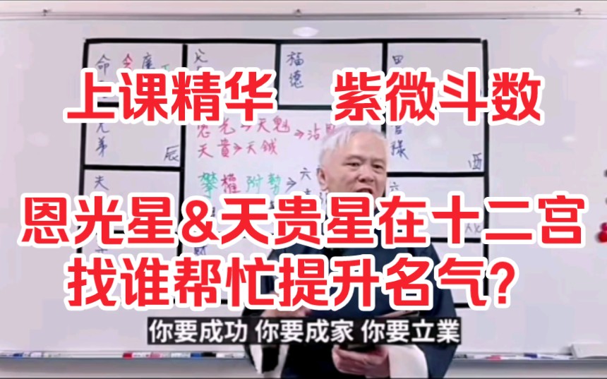 上课精华紫微斗数:《恩光星&天贵星》在十二宫—你的贵人在哪?要找谁帮忙提升名声?—紫微斗数命盘完整分析—显君他们的心经车队哔哩哔哩bilibili