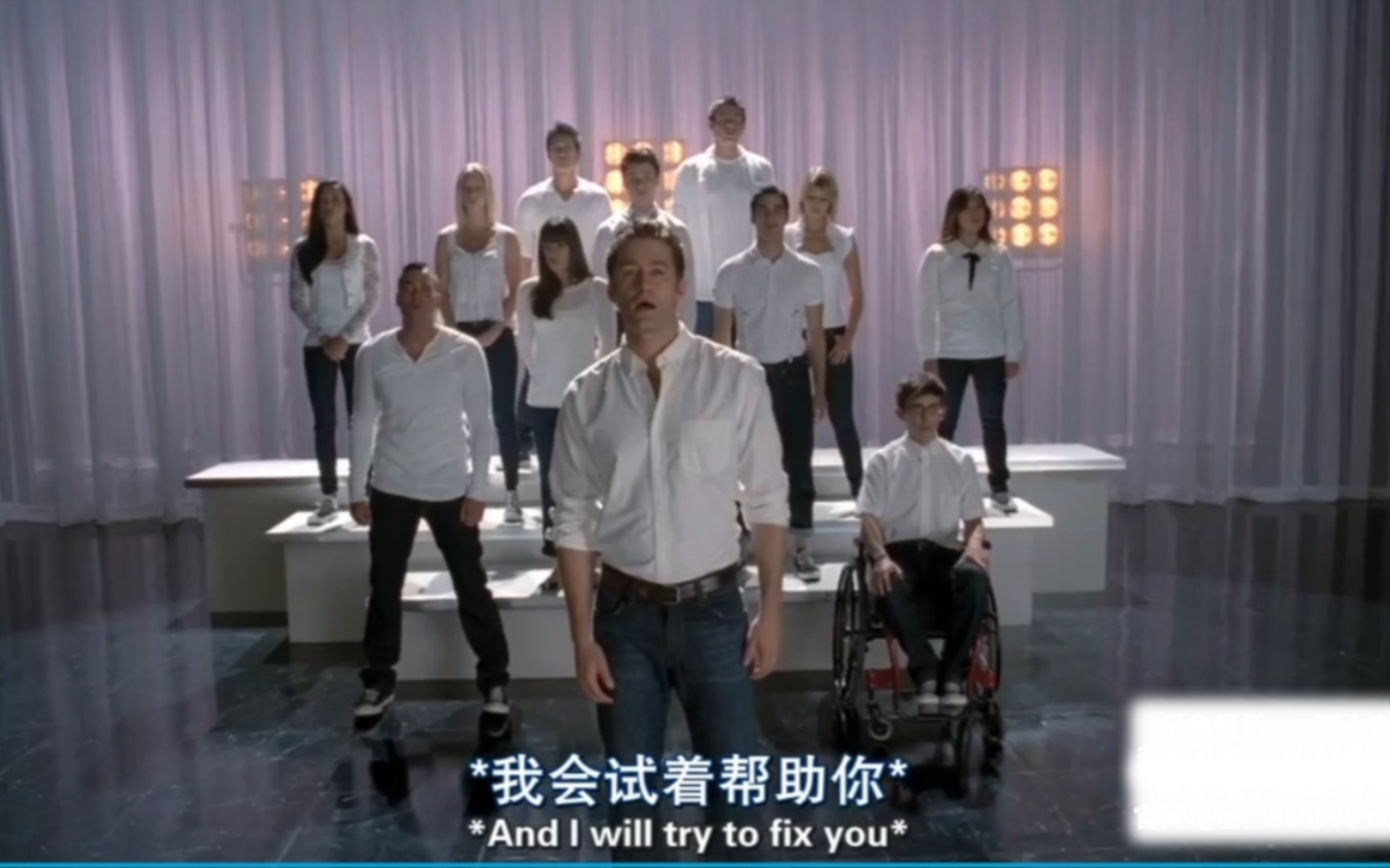 [图]【中英字幕】【Glee 欢乐合唱团】《Fix You》S03E03