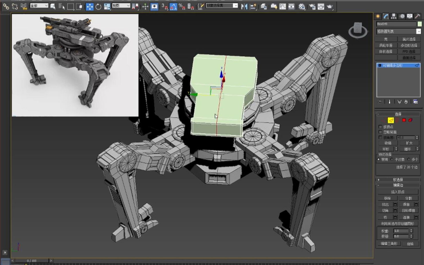 【3dmax建模】最详细的机器人模型布线讲解
