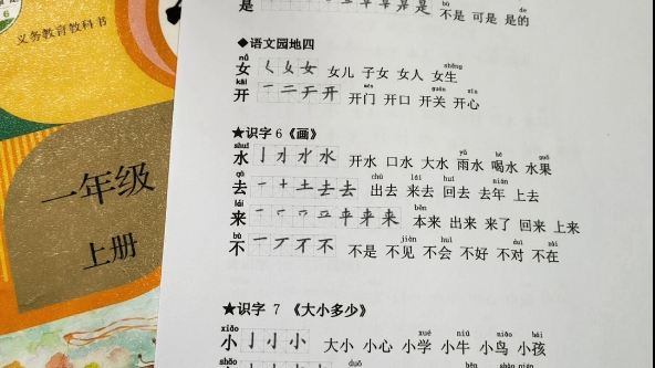 一年级语文上册每课生字笔顺、组词拼音,可以打印出来让小朋友练习一下.哔哩哔哩bilibili