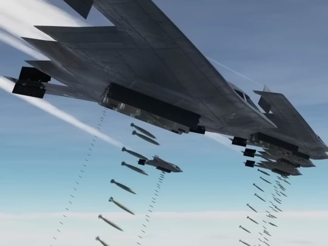 b2轰炸机行云流水般投弹过程