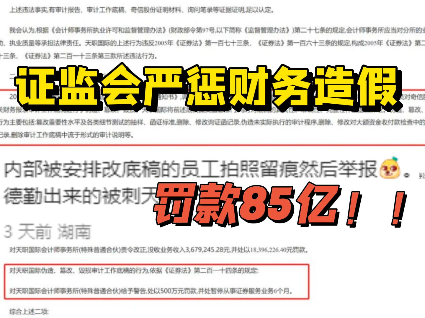 伪造、篡改、毁损审计底稿,天职协助企业造假,审计反手一个举报...我就说,考CPA是有用的吧!!哔哩哔哩bilibili