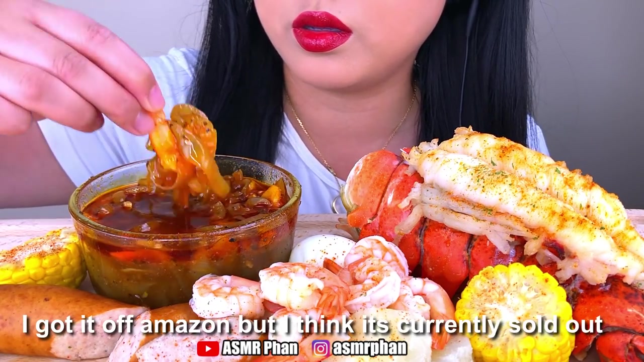 phan微笑姐海鲜吃播龙虾