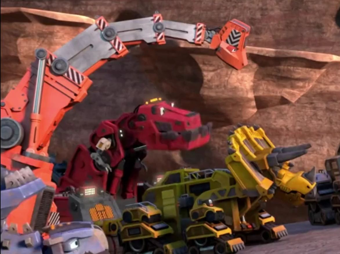 恐龙卡车动画:三角龙杜萨完成了救赎!