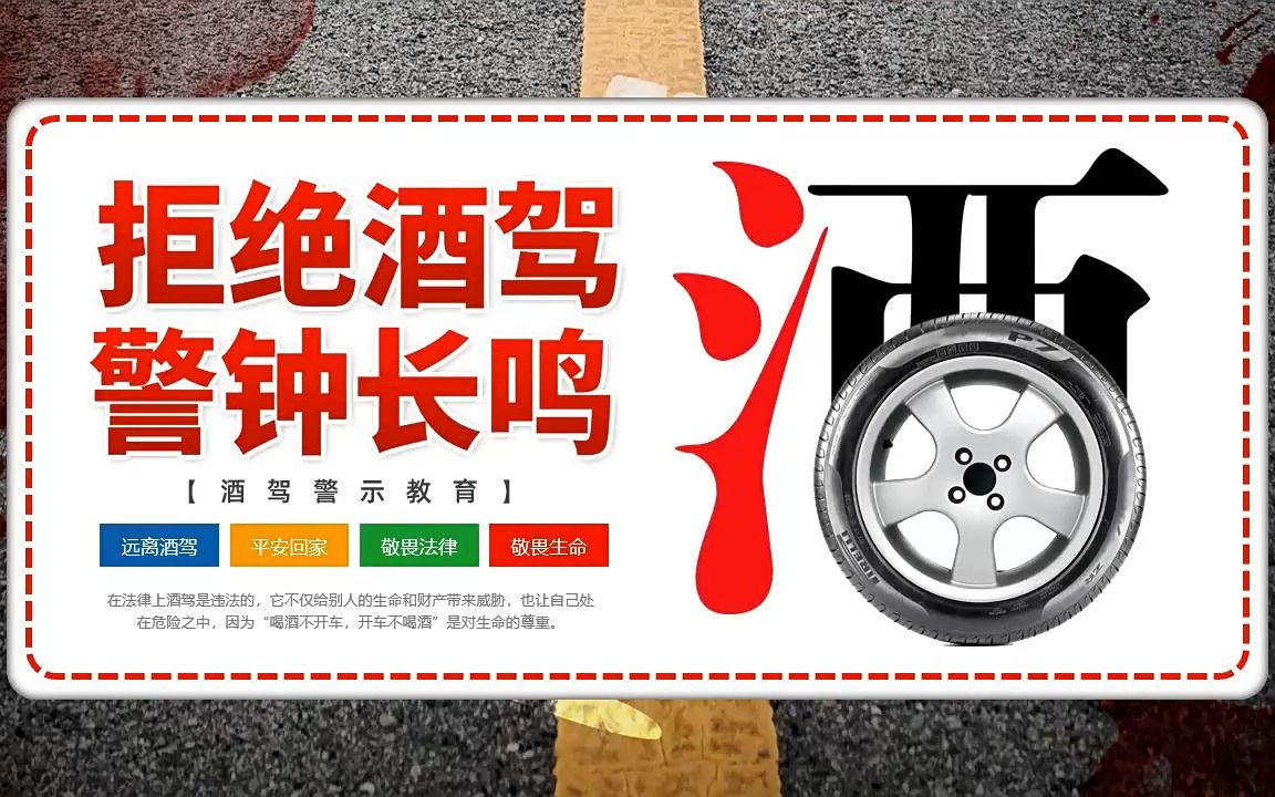 拒绝酒驾警钟长鸣ppt动态模板
