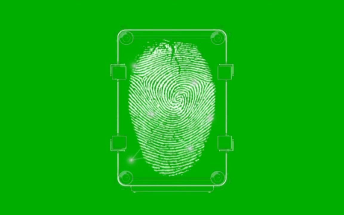 绿幕视频素材指纹扫描