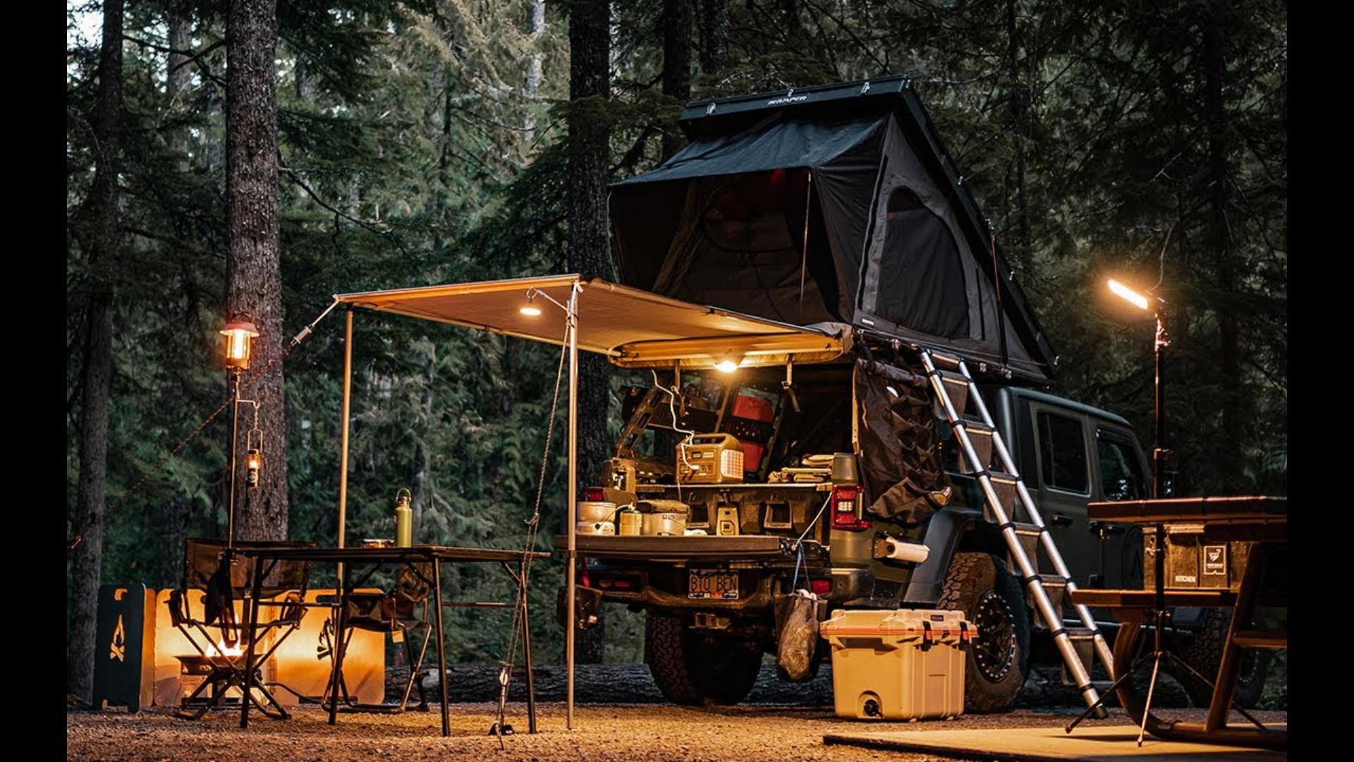 【油管搬运】皮卡露营之夜:在露营地公园里放松身心