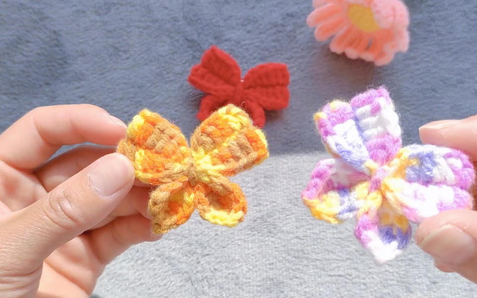 毛线编织蝴蝶结!提供原材料做好回收!新手也可以!