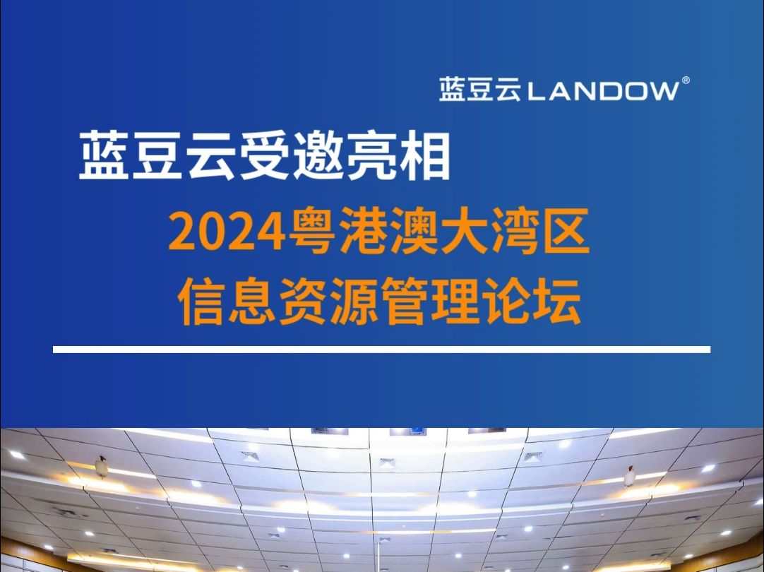 蓝豆云参加2024粤港澳大湾区信息资源管理论坛哔哩哔哩bilibili