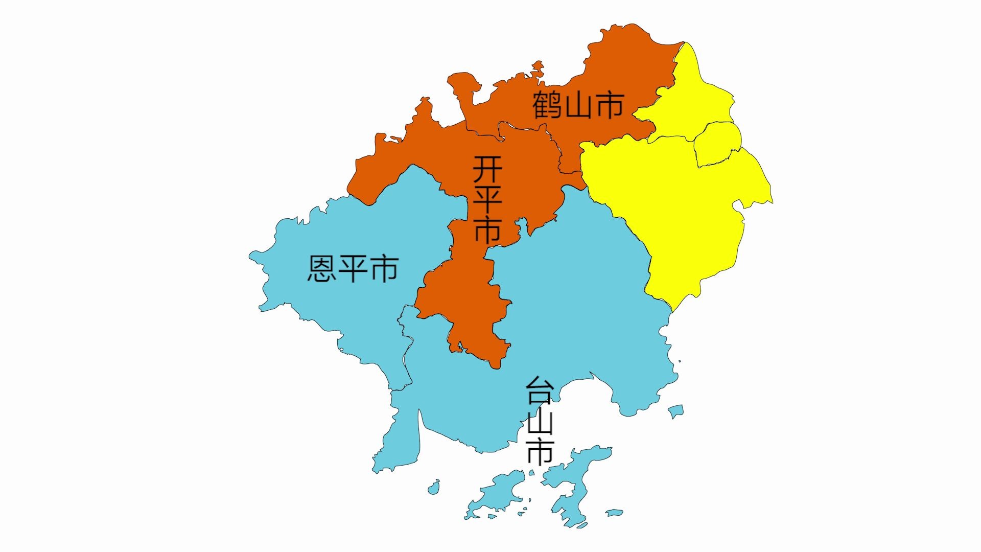 江门各区域划分地图图片