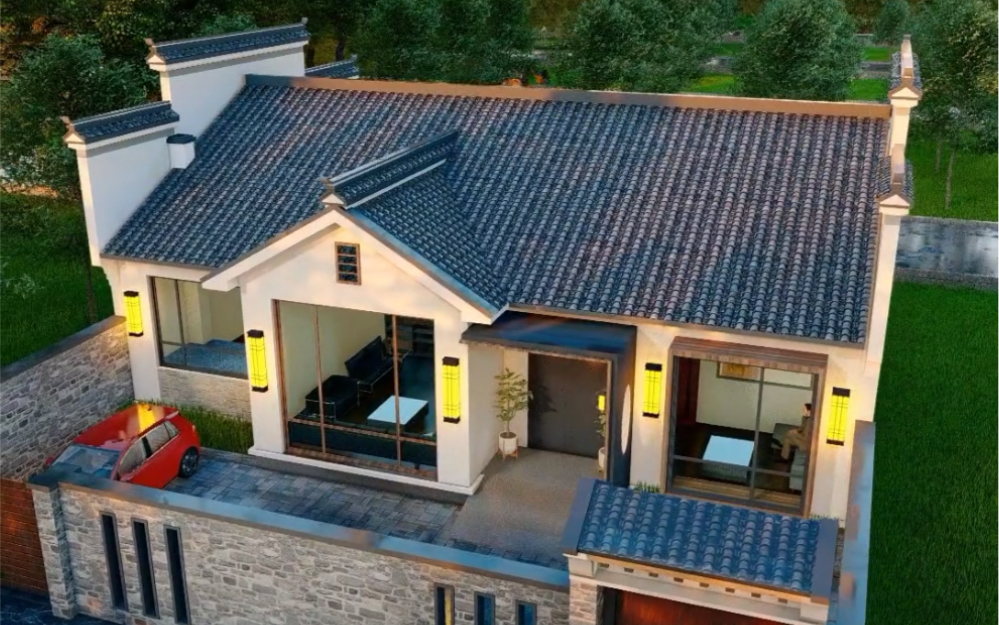 一个农村小院,三套外观方案,简欧新中式徽派中式,只想说,乡村振兴