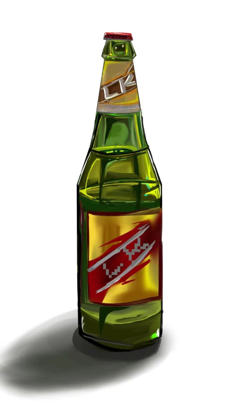 新手平板临摹啤酒瓶绘画过程