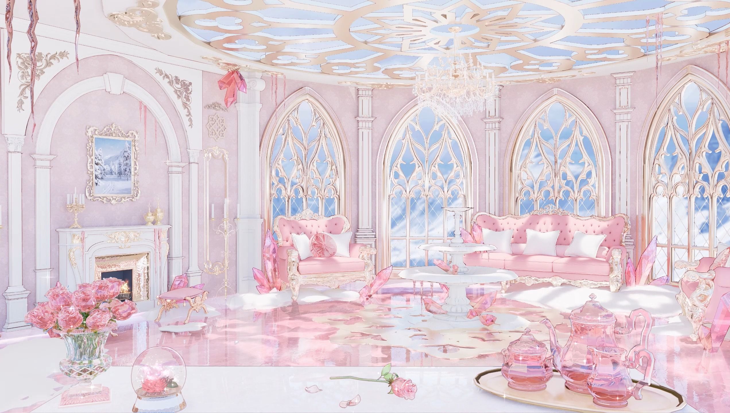 【水晶宫殿】vup虚拟主播直播背景封面杂谈实况日程表加载结束