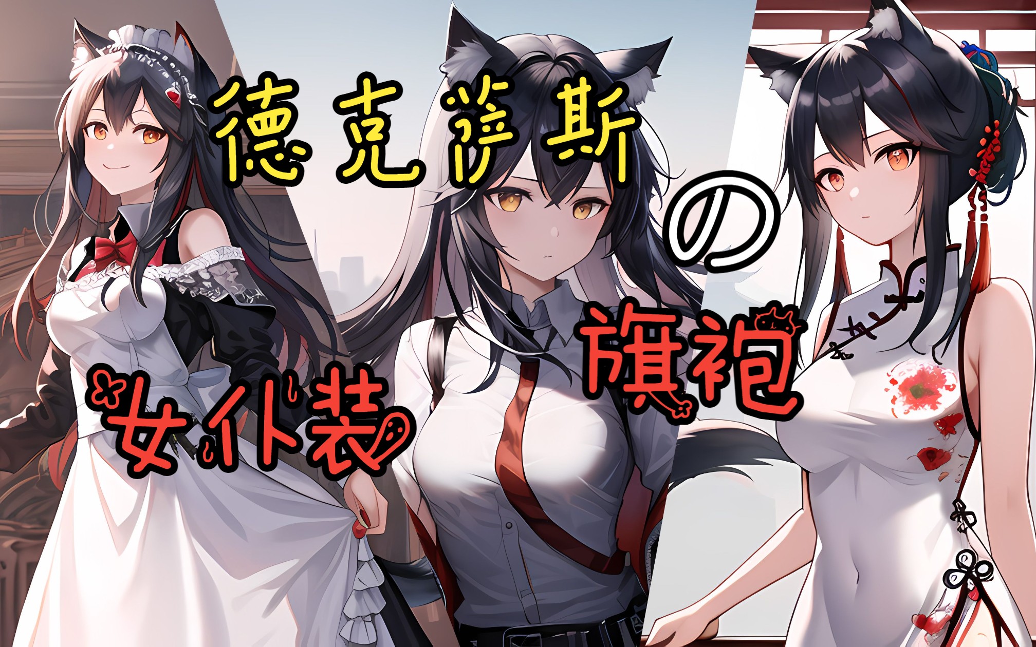 穿上女仆装和旗袍的德克萨斯 【明日方舟】 德狗