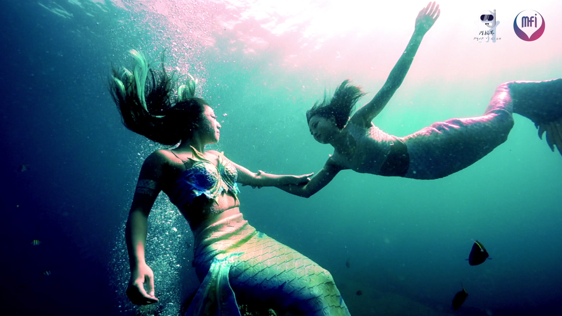 两只漂亮的美人鱼小姐姐 咦?画风怎么有点橘