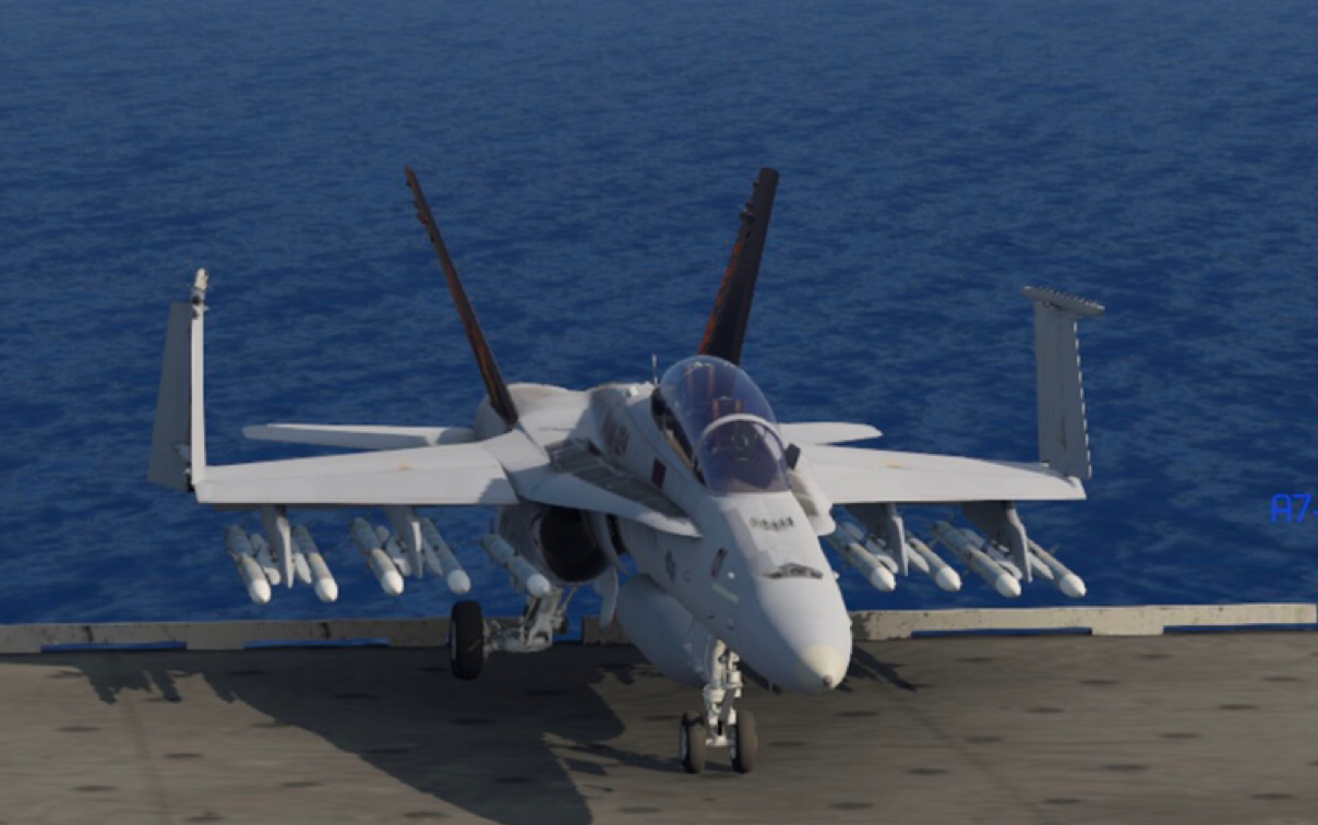 【航母降落hd】f18大黄蜂 火控 导弹使用