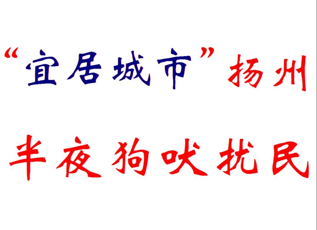“宜居城市”扬州半夜狗吠扰民哔哩哔哩bilibili