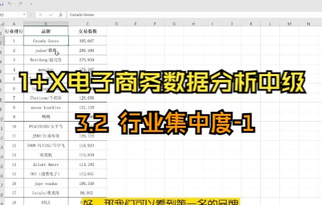 【1+X电子商务数据分析(中级)】3.2行业集中度1哔哩哔哩bilibili