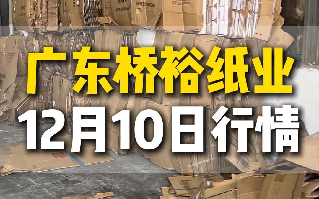 12月10日广东江门桥裕纸业今日行情参考哔哩哔哩bilibili