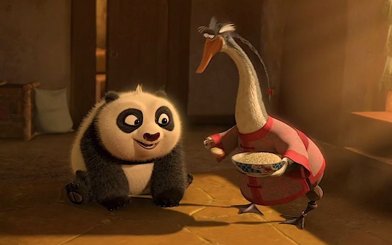 【功夫熊猫】遇到阿宝前,鹅爸爸的面馆还是挺大的