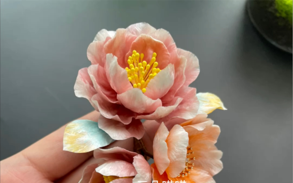 原创非遗绒花-云朵喵喵