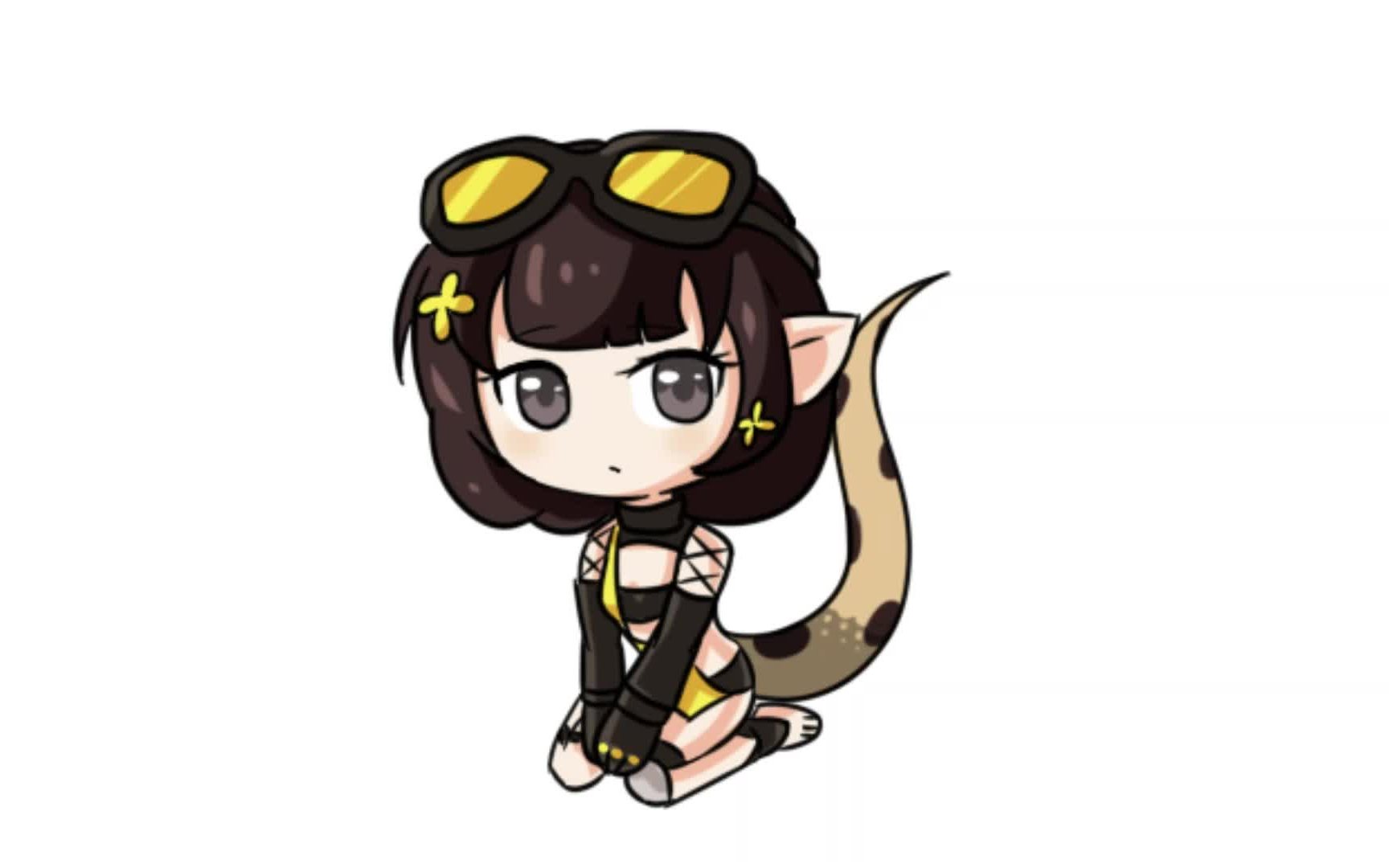 【明日方舟】小森蚺吐舌甩尾眨眼睛