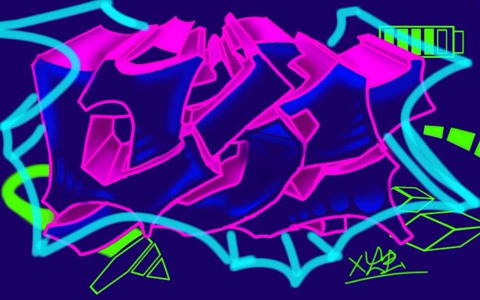 赛博朋克风格涂鸦手稿来一发