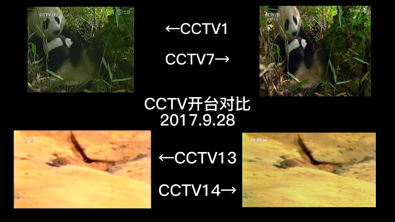 【放送文化】2017.9.28 CCTV1、7、13、14开台对比(丁酉只因年八月初九,己酉月戊午日)哔哩哔哩bilibili