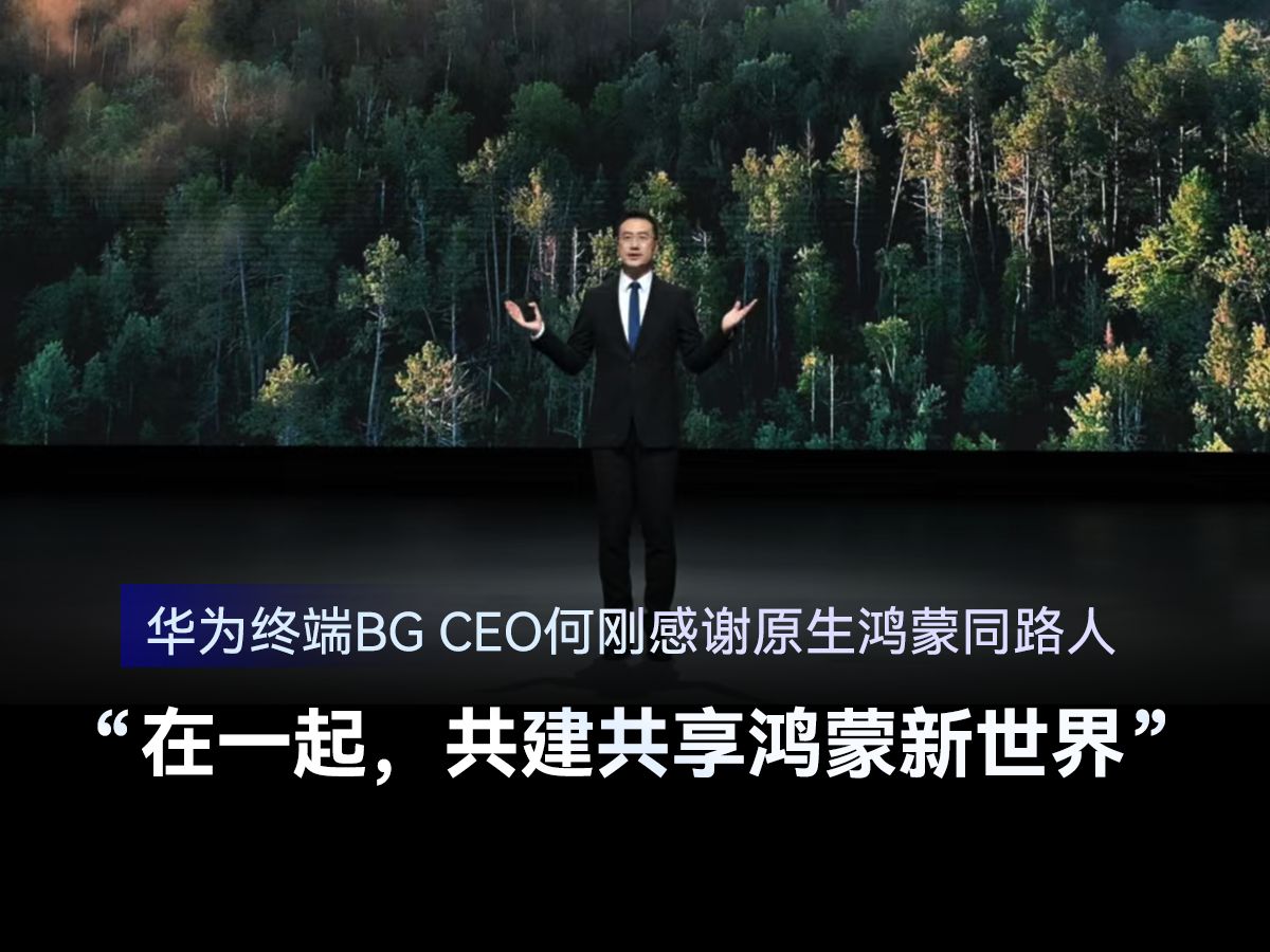 华为终端BG CEO何刚感谢原生鸿蒙同路人!在一起,共建共享鸿蒙新世界!哔哩哔哩bilibili