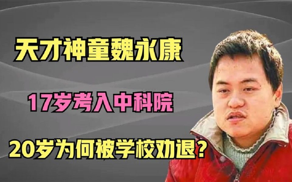 神童魏永康:13岁上大学,17岁考入中科院,20岁为何被学校劝退?哔哩哔哩bilibili