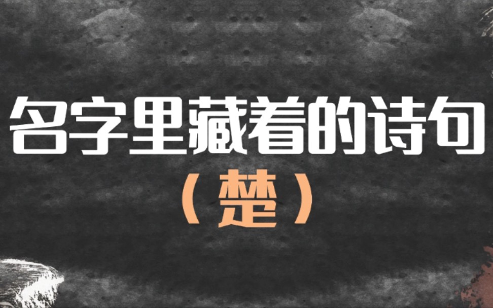 【名字里藏着的诗句|楚】“暮霭沉沉楚天阔”哔哩哔哩bilibili