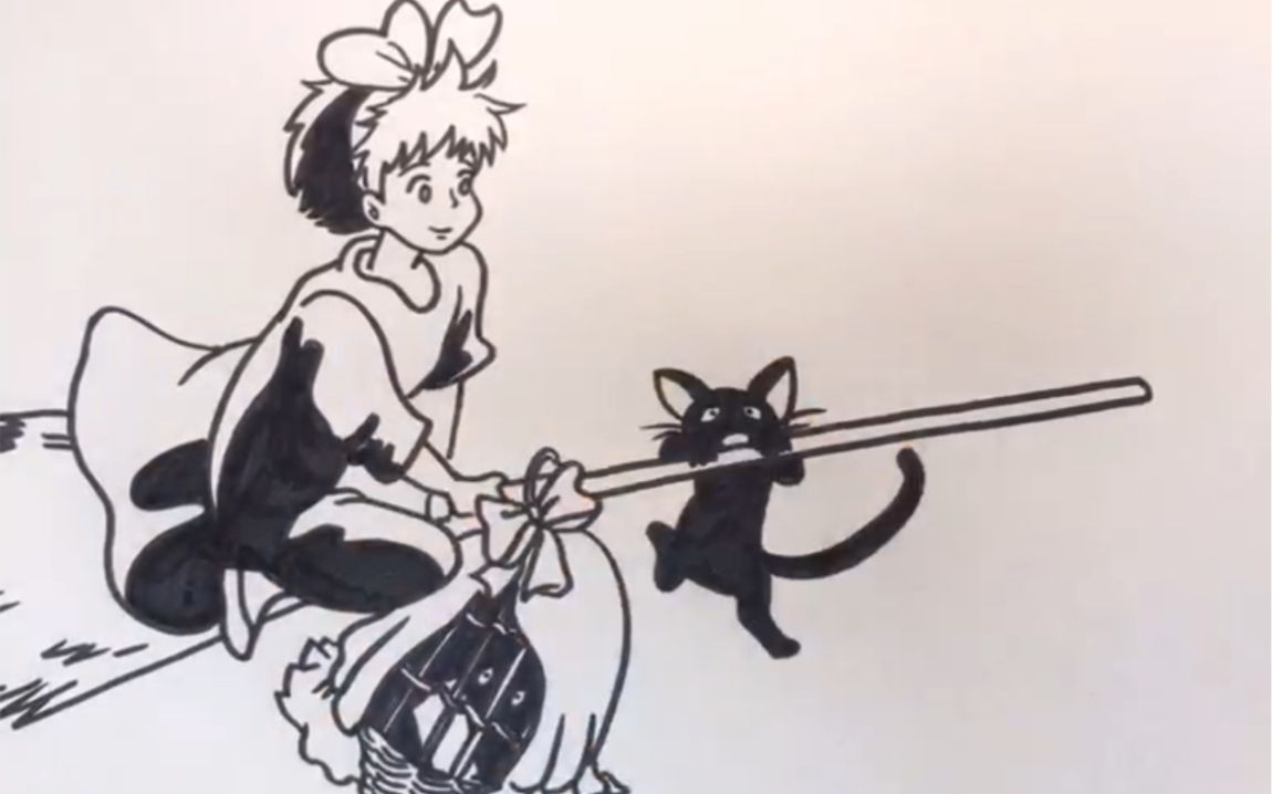 手绘教学魔女宅急便