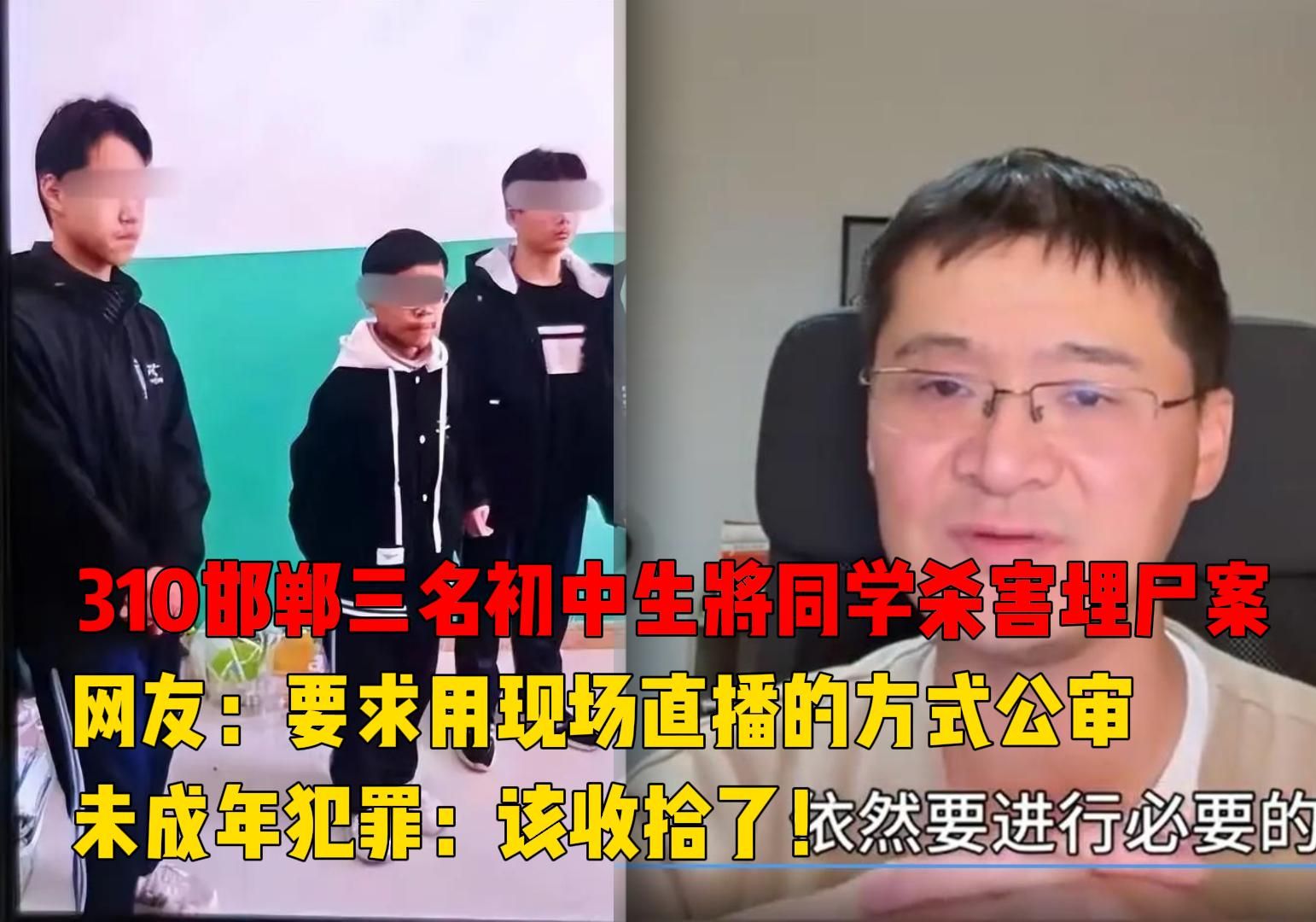 未成年犯罪该收拾了!网友:要求用现场直播的方式公审邯郸310案