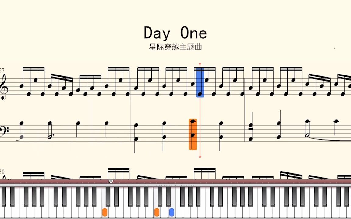 [图]钢琴谱：Day One 星际穿越主题曲