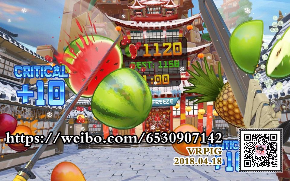 [图]【VR手机眼镜可用】[VRPig] 水果忍者 VR Fruit Ninja VR 第一人称视角切水果 PC虚拟现实手机模拟效果预览 左右3D非360高清1080