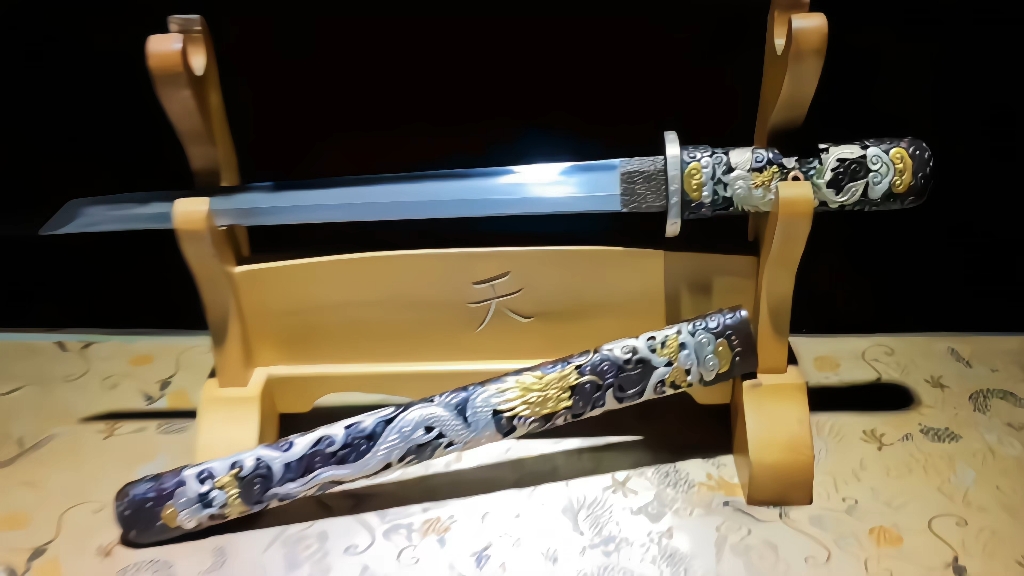 双色龙纹乌兹钢小唐刀