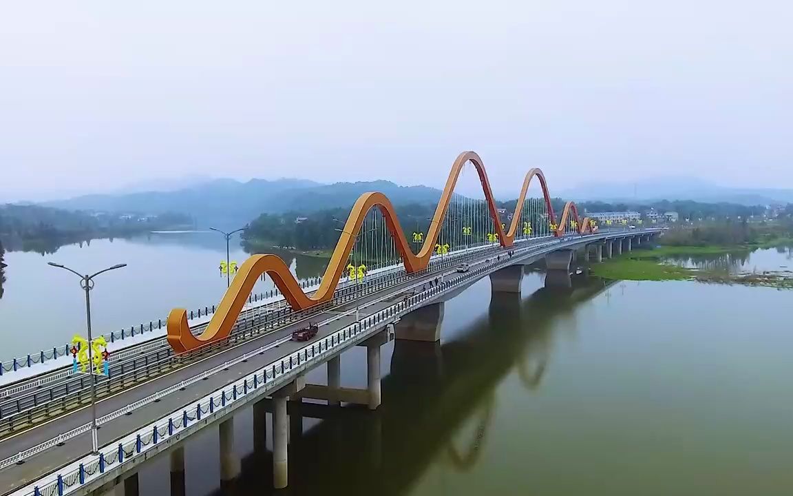 看遍合肥走进万佛湖,宛若一条巨龙飞舞,航拍环湖大道晓天河大桥