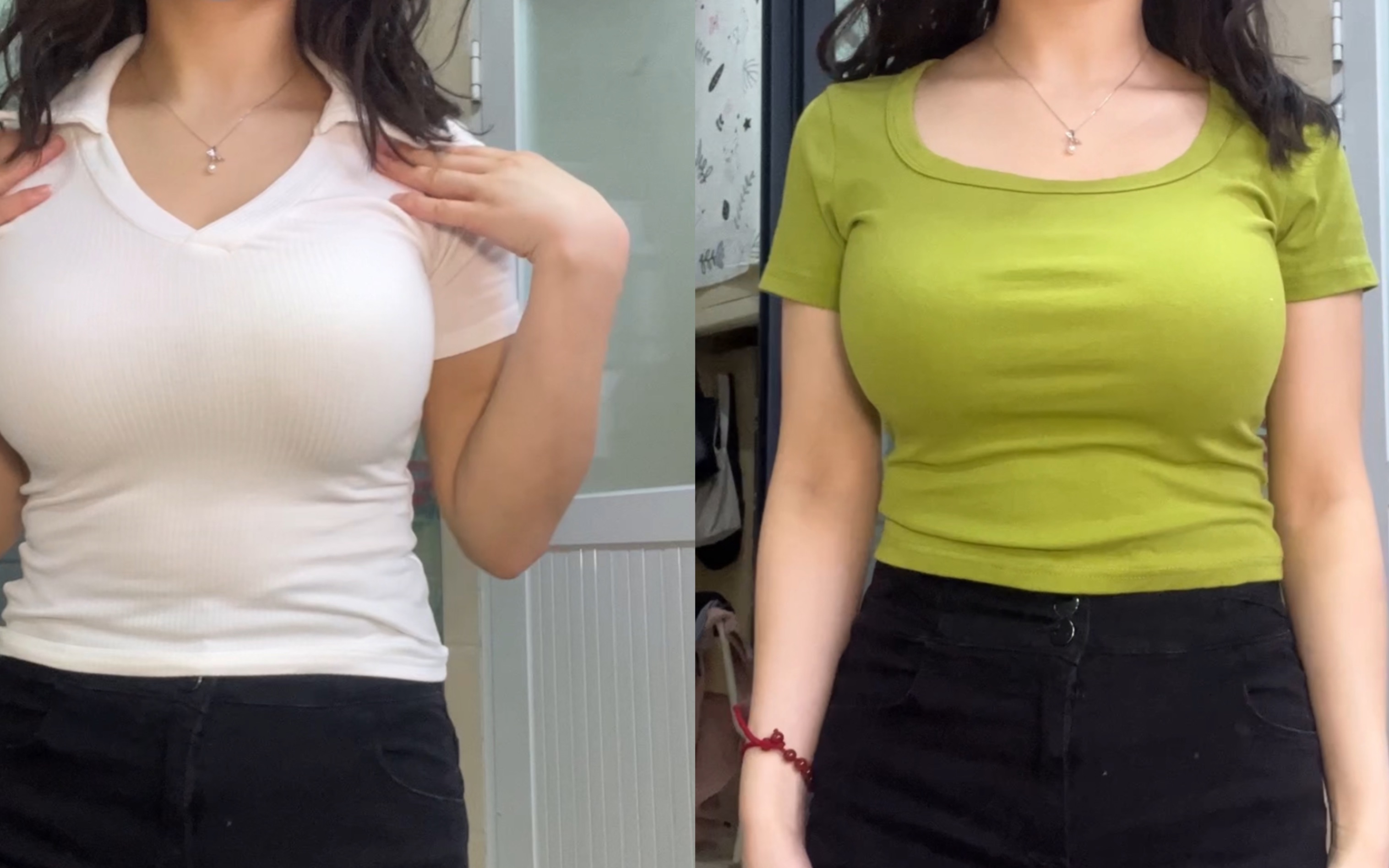 158丨110 微胖大胸女生正肩t合集