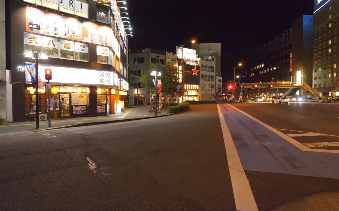 【超清日本】漫步夜晚的德岛市街景(4k超清版修复之前画面清晰度不够