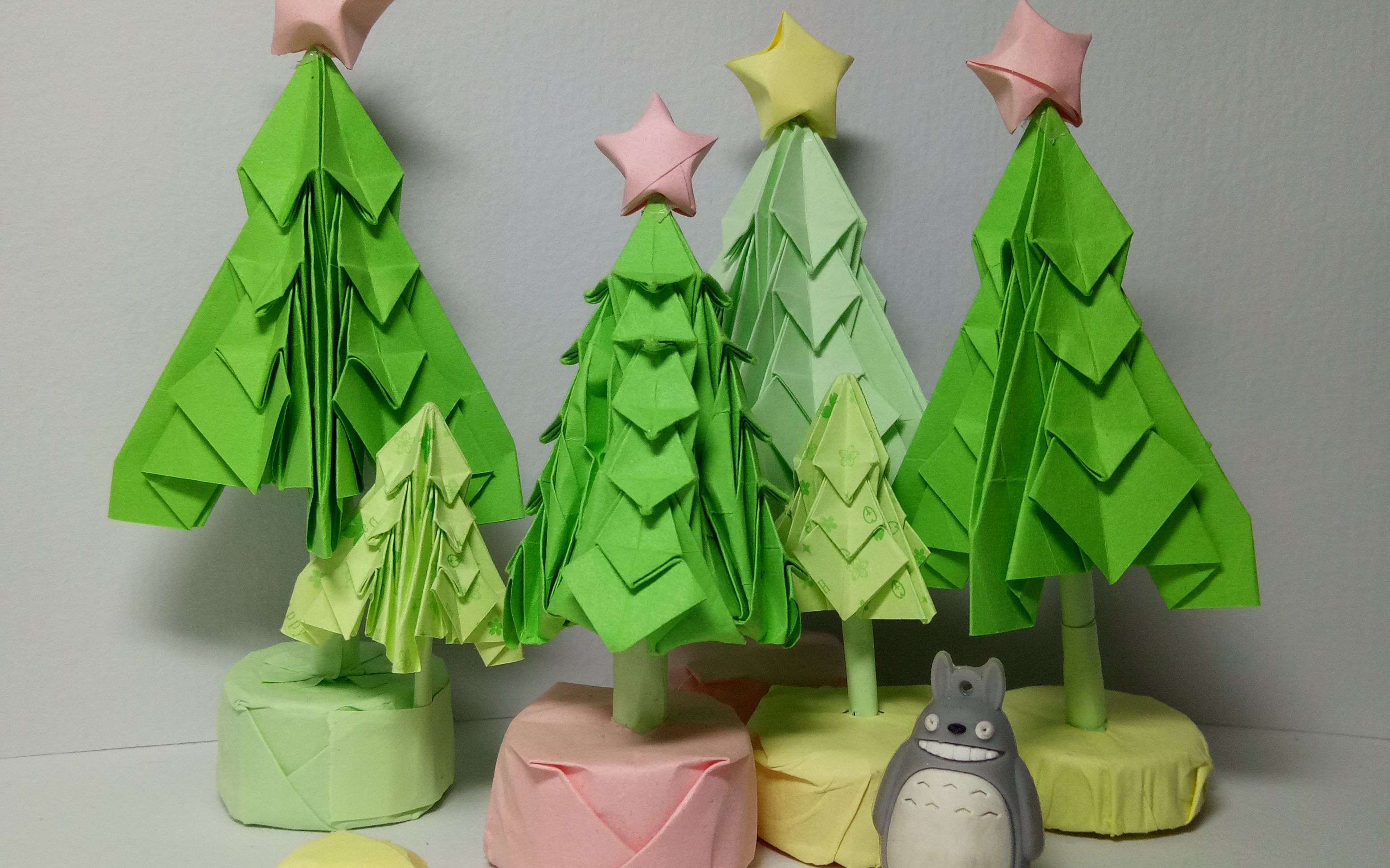[折纸][原创]用一张纸折一棵圣诞树_哔哩哔哩 (゜-゜)つロ 干杯~-bili