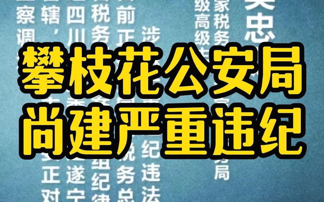 攀枝花公安局尚建严重违纪哔哩哔哩bilibili