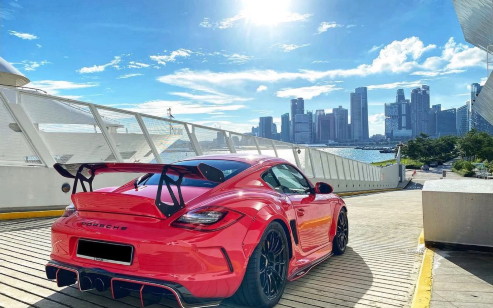 保时捷987卡曼cayman改装尾翼 boxster改装gt碳纤维大尾翼