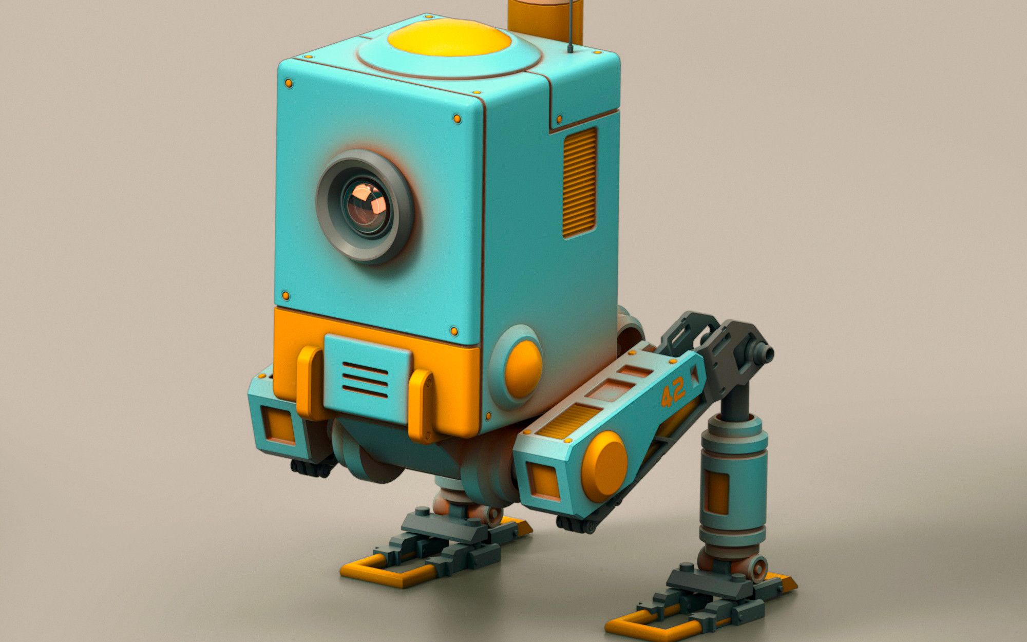 maya建模机器人基础模型布线硬表面sp材质渲染教学maya入门建模