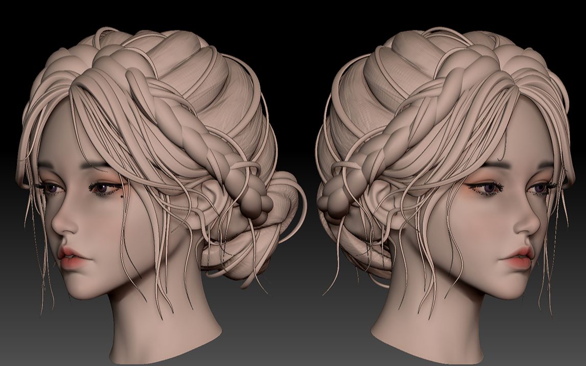 【zbrush雕刻教程】次世代女性角色雕刻技巧教学!