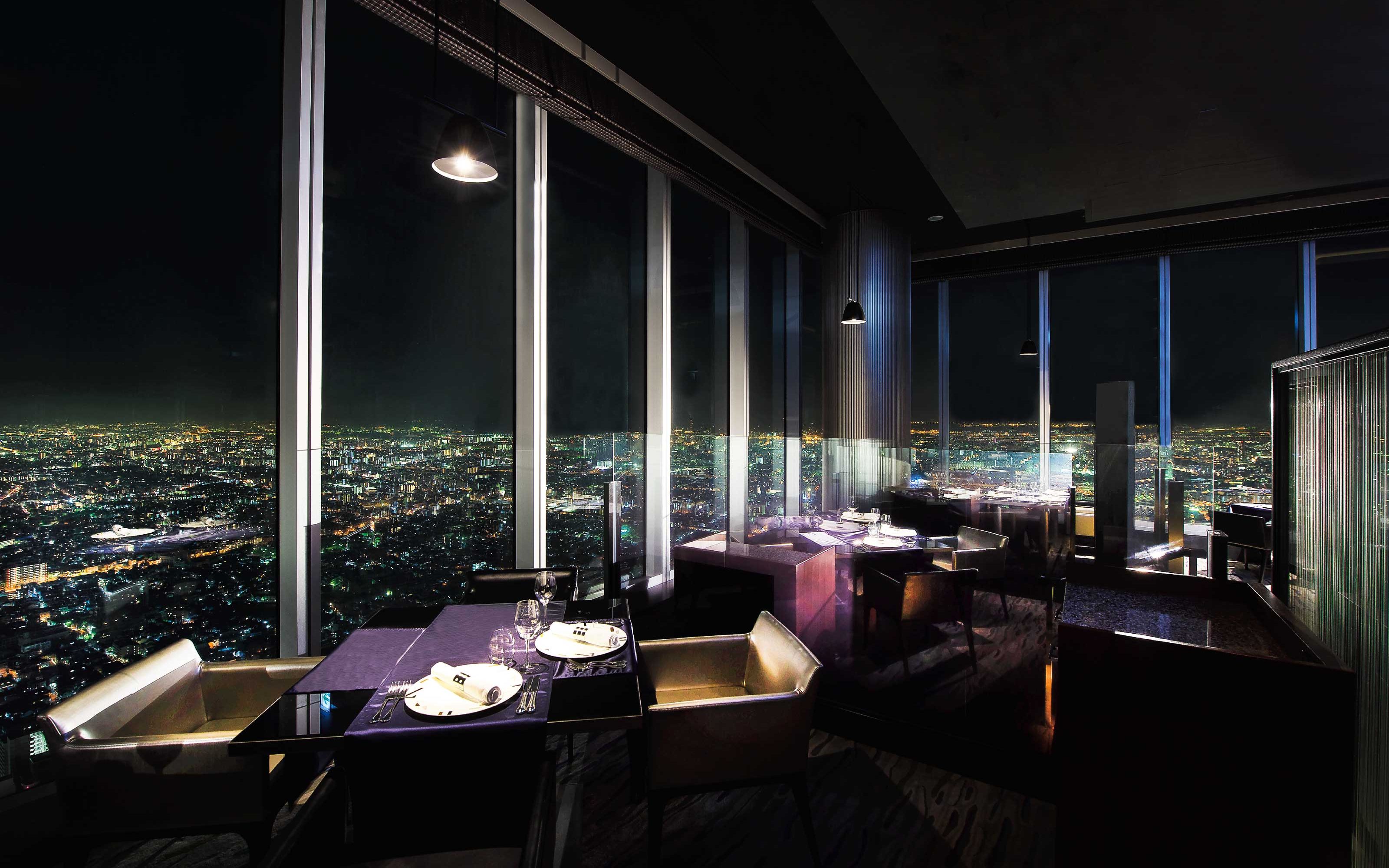 从阿倍野海阔天空大厦大阪万豪酒店看大阪城市夜景灯光