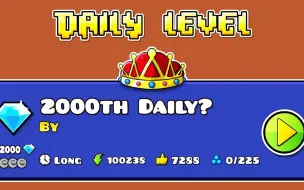 Скачать видео: 【转载】2000th Daily? 👑 | Geometry dash 2.11